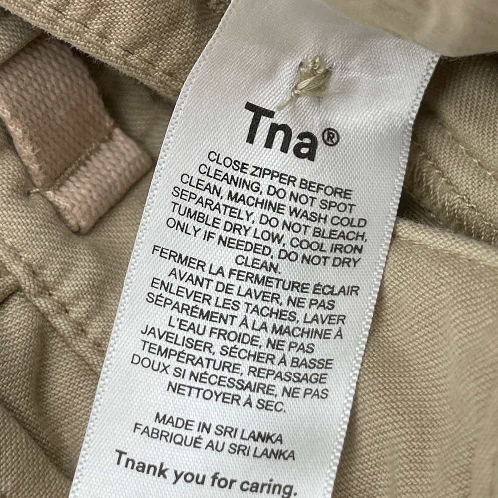 Aritzia TNA Surplus Division Cargo Pants Tan Beige Sz 4 High Rise Tie Ankle - Picture 10 of 15